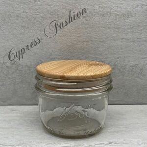 🎉 $5 Kerr 8 oz Glass Mason Jar with Wooden Lid